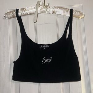 I.AM.GIA Black Cropped Tank Top